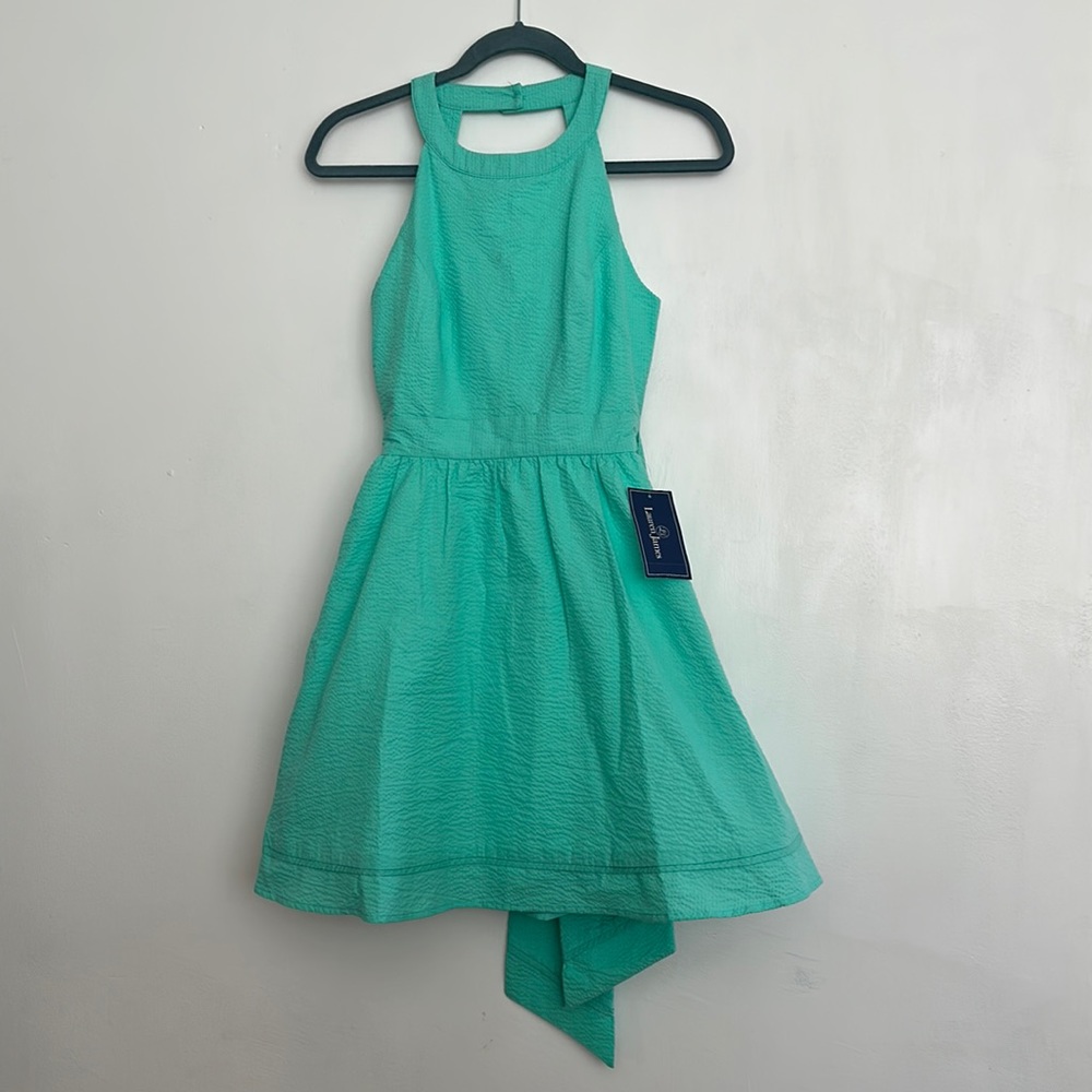 Lauren James Abigail Dress Halter Keyhole Back Dress Seagreen.